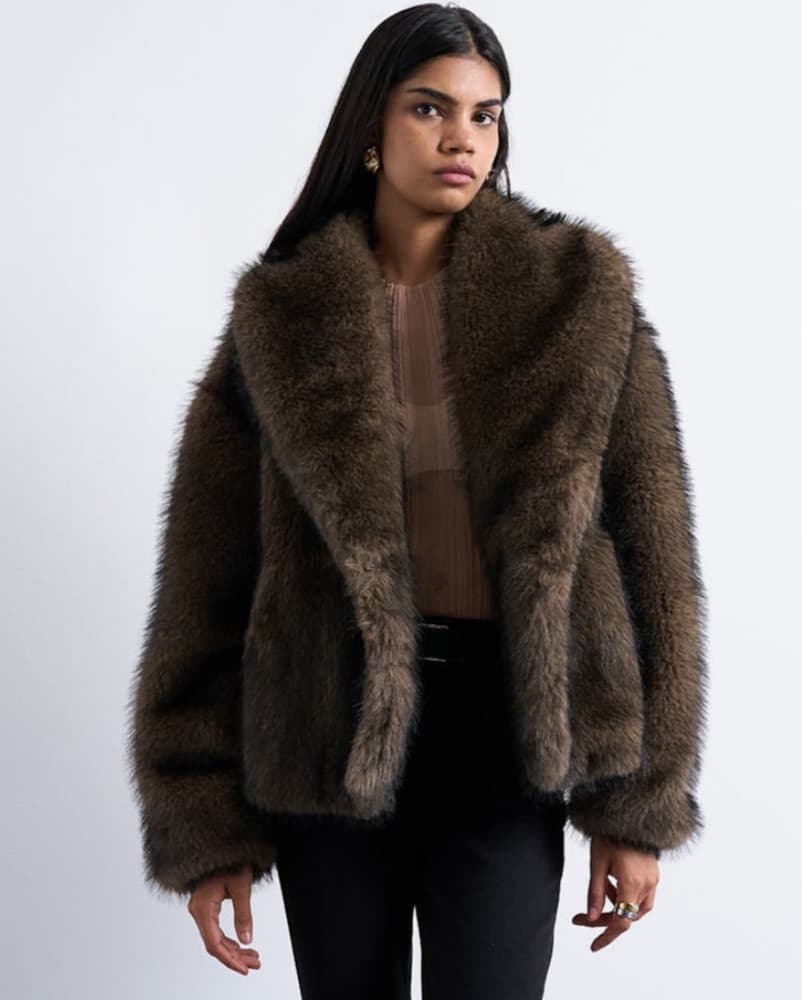 Topshop Faux Fur Jacket - Image 1