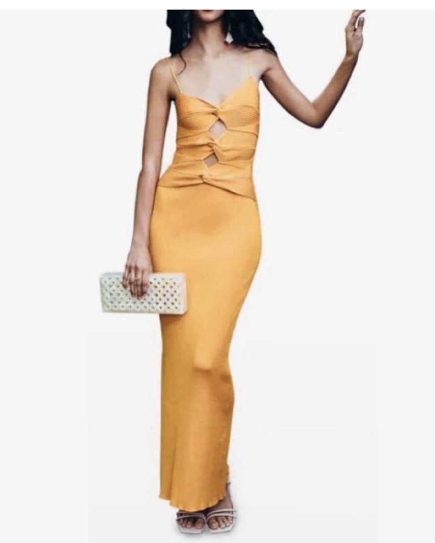 Cult Gaia Honey Dress in Marigold (XS/S) - Image 3