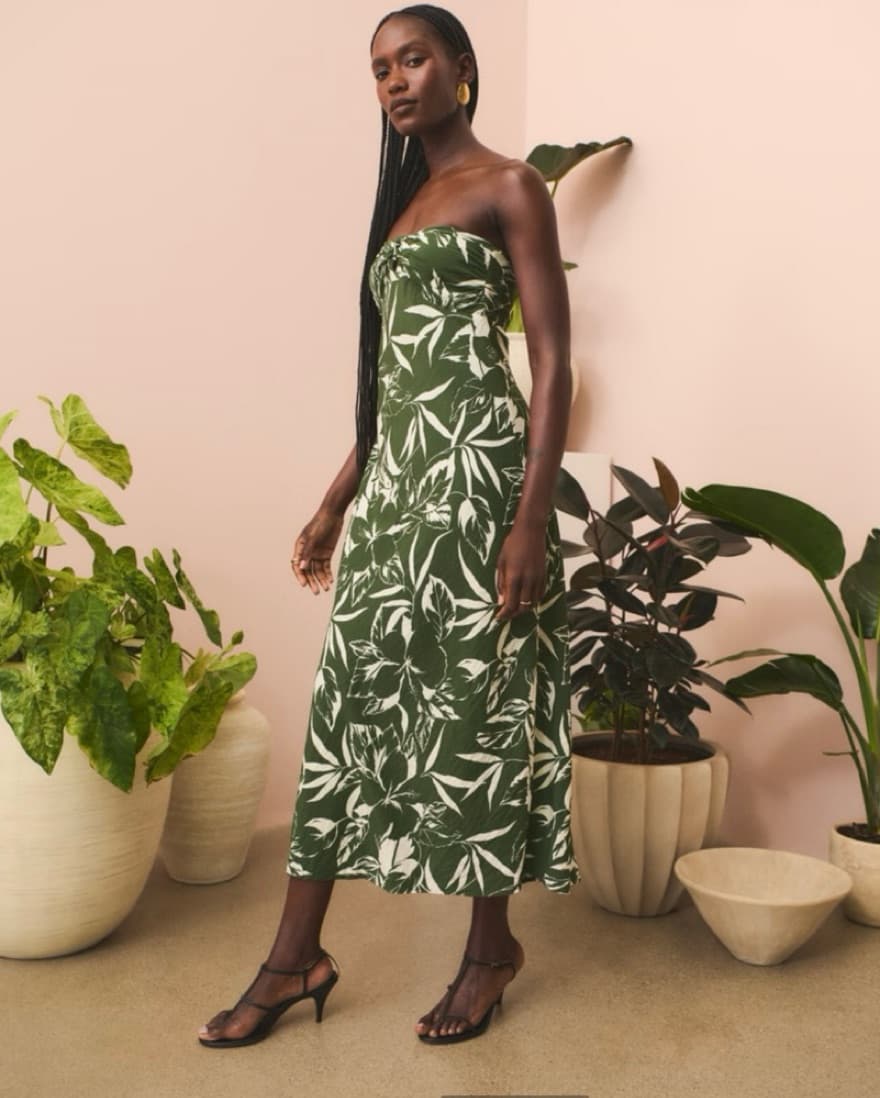 Strapless Twist Floral Maxi Dress  - Image 3
