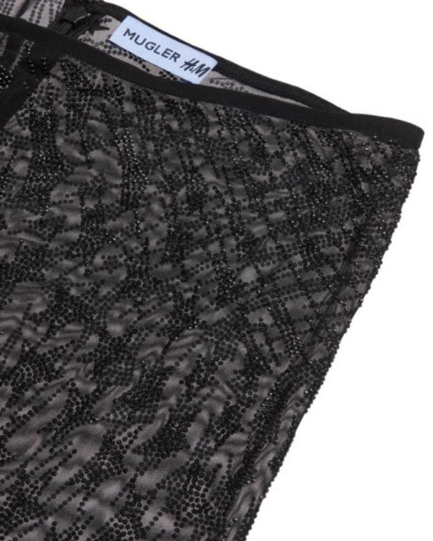 HM X Mugler rhinestone Mesh Tights  - Image 2