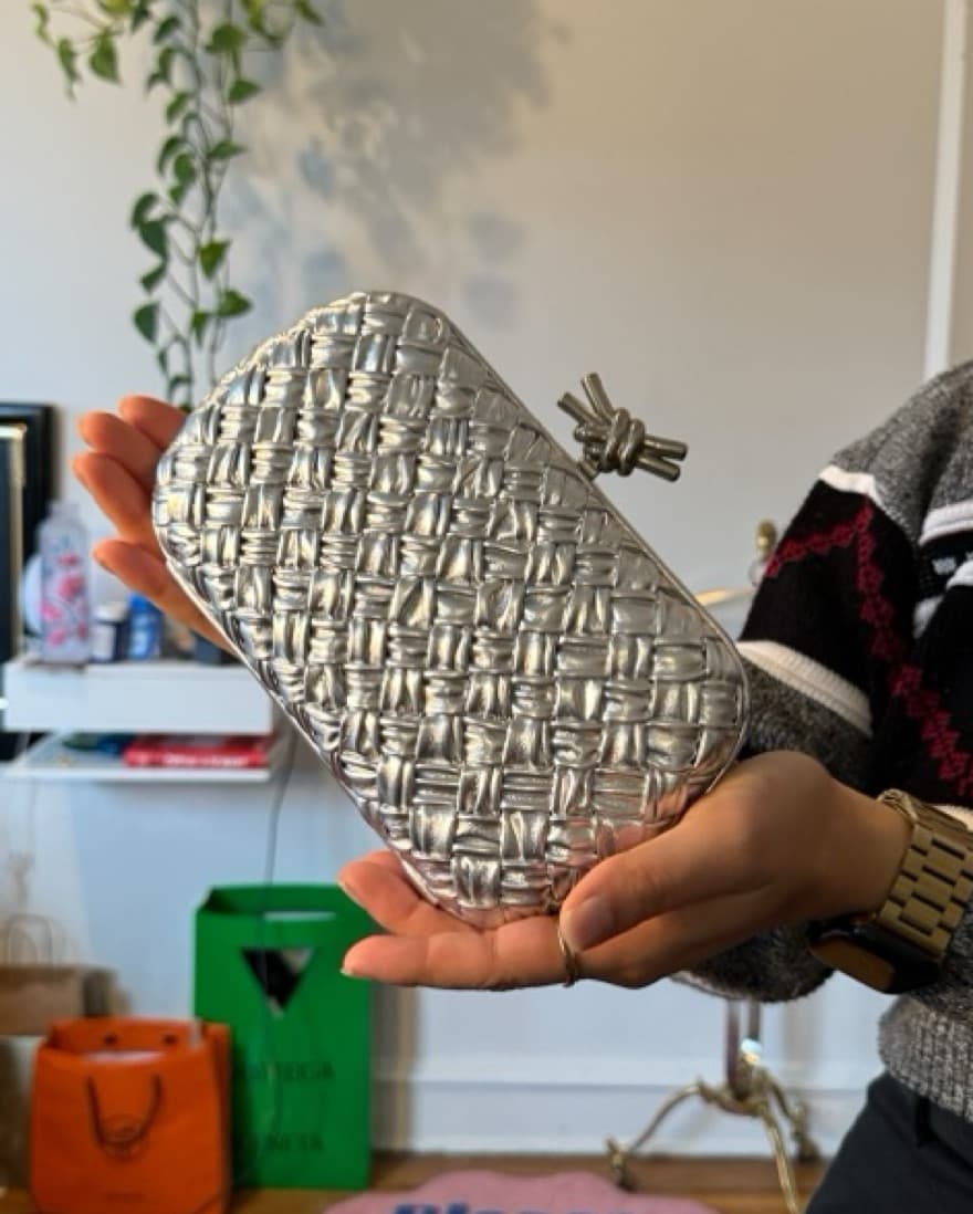 Silver Bottega Veneta Clutch - Image 1