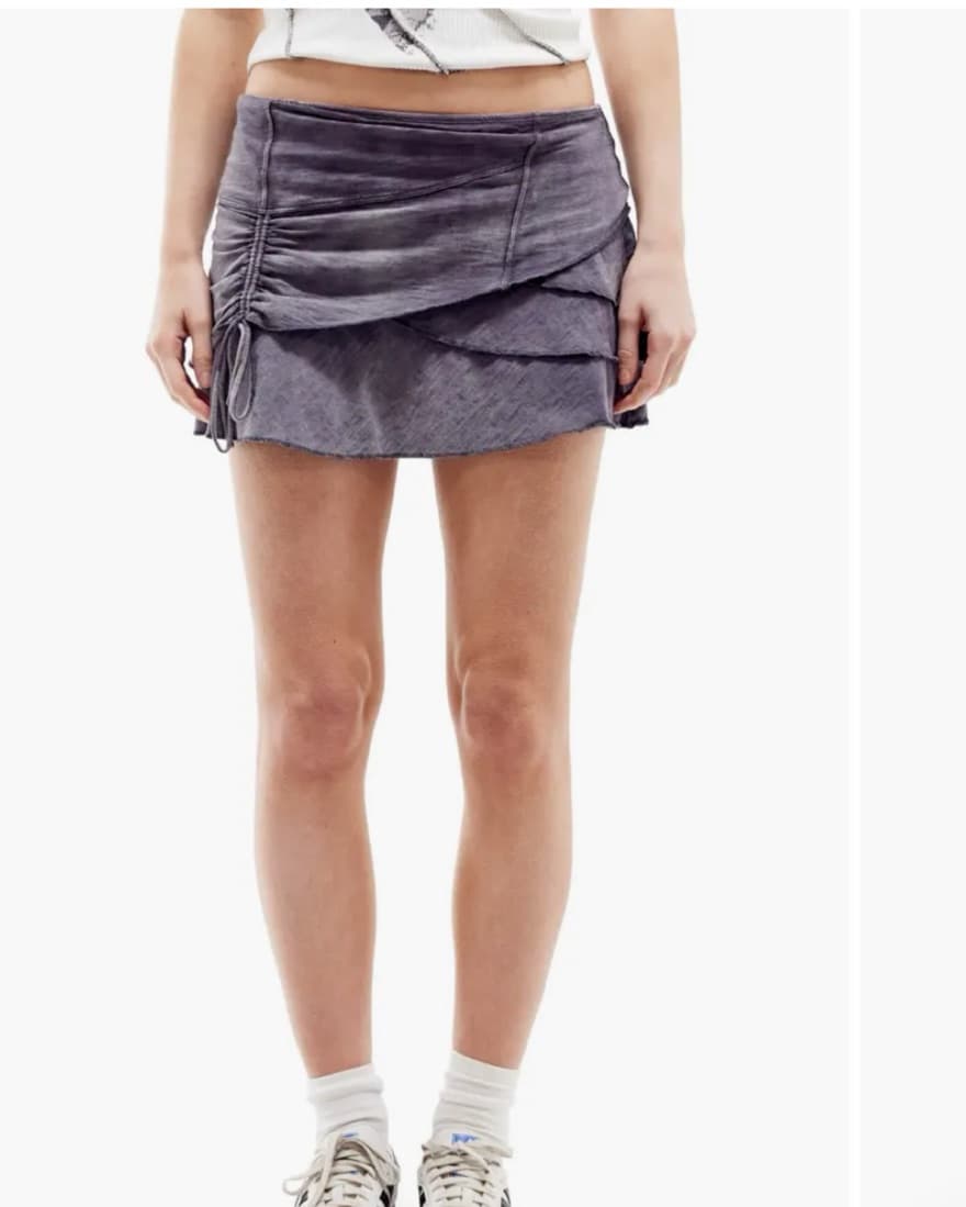 BDG Ruched Layered Ruffle Mini Skirt - Image 1