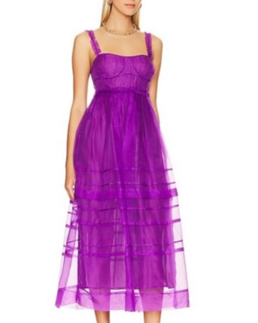 Ulla Johnson Fuscia Tulle Midi Gown - Image 1