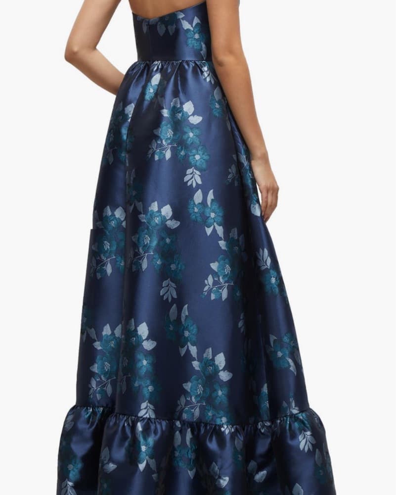 Dessy Collection-Damask Strapless Gown - Image 2