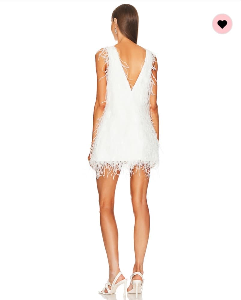 Alena White Feather Dress - Image 2
