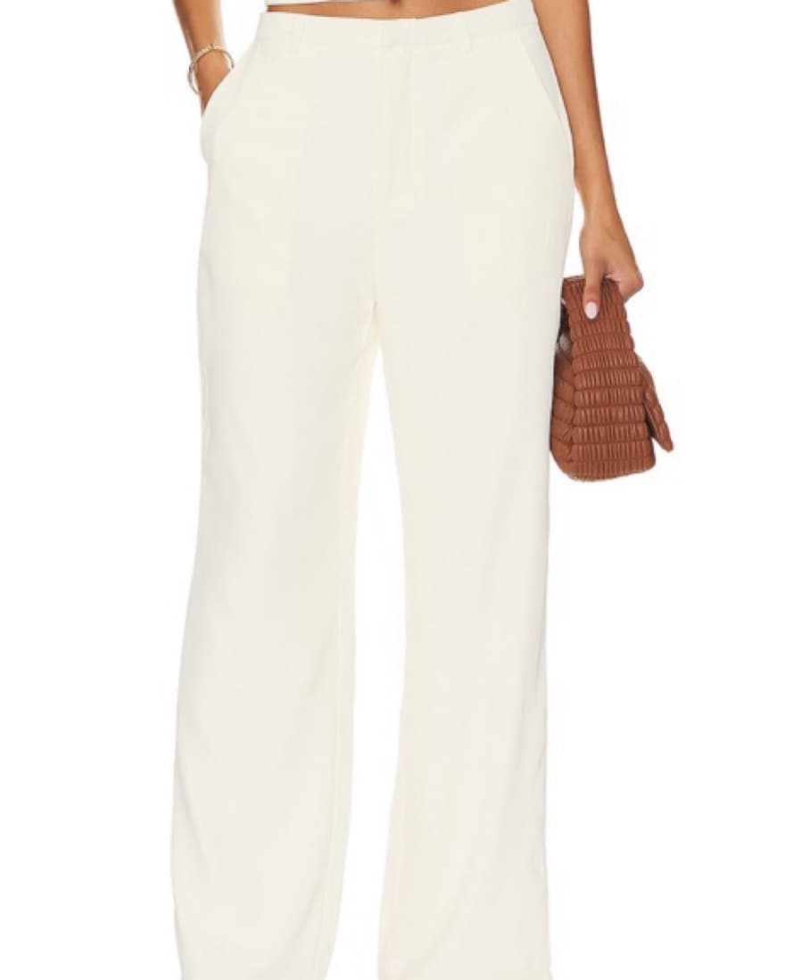 Sleek Ivory Crop Top & Wide-Leg Pant Set - Image 3