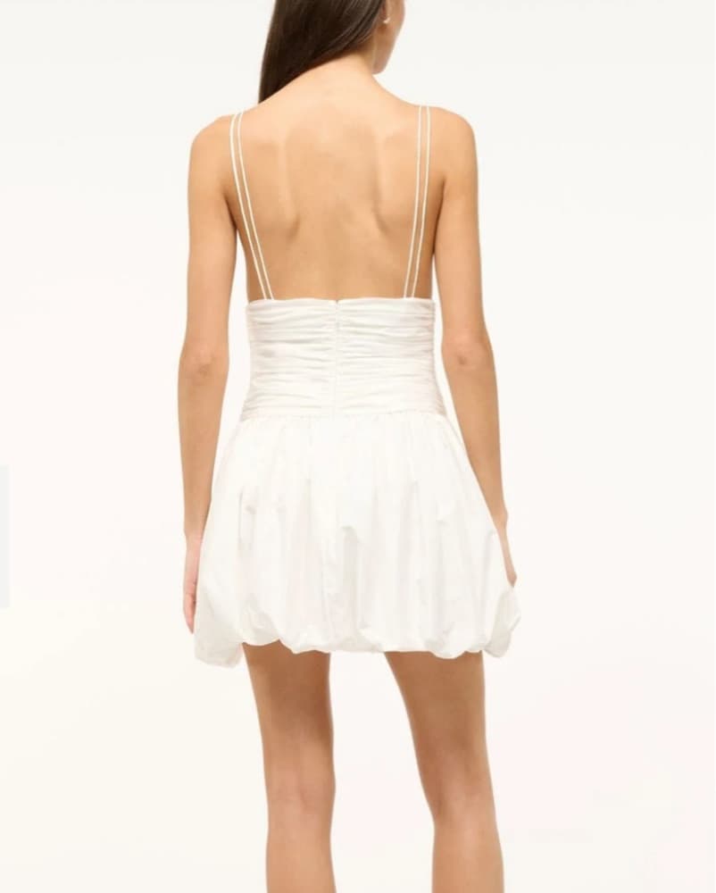 Staud Loren White Mini Dress - Image 3