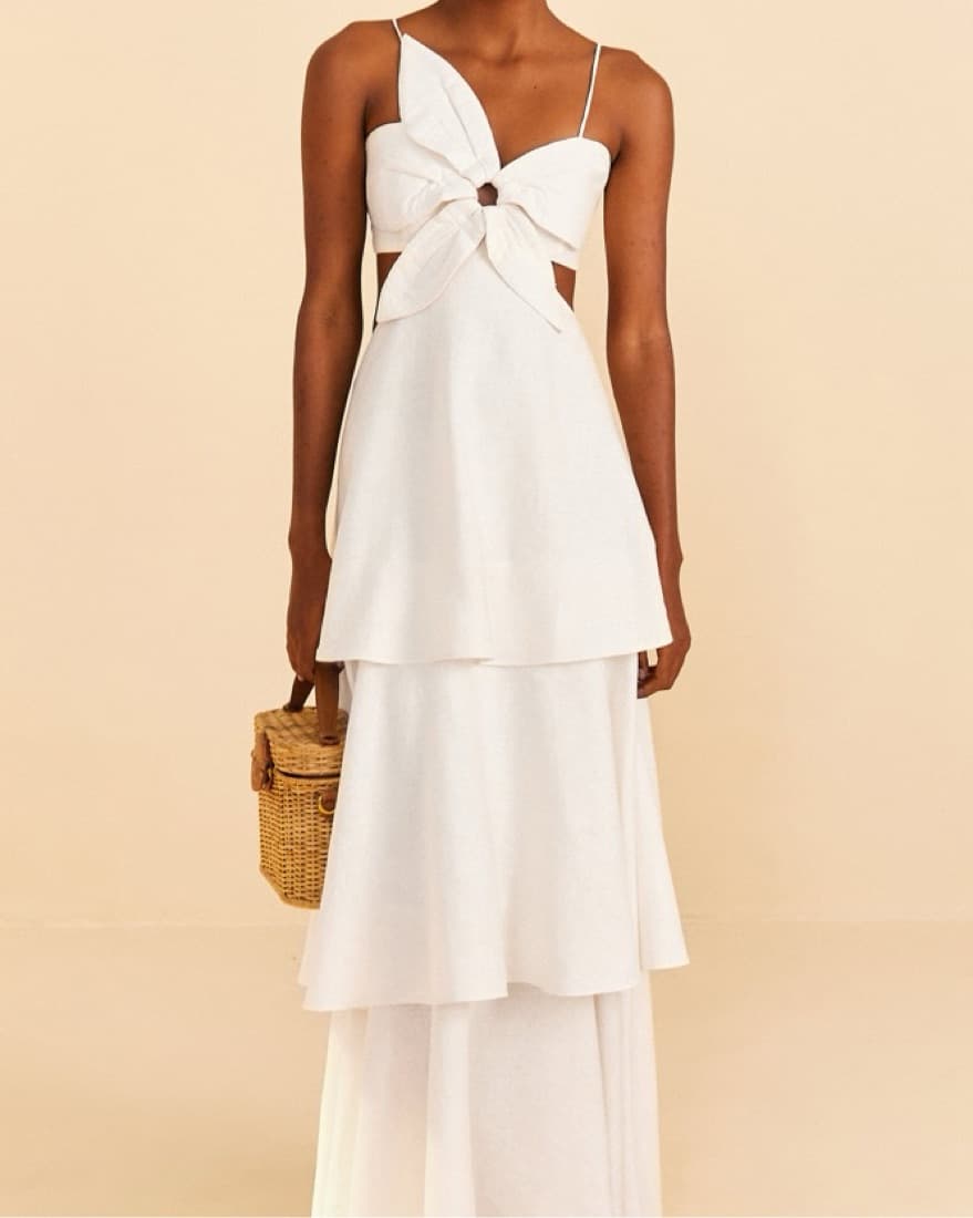Farm Rio White Flower Maxi Dress - Image 2
