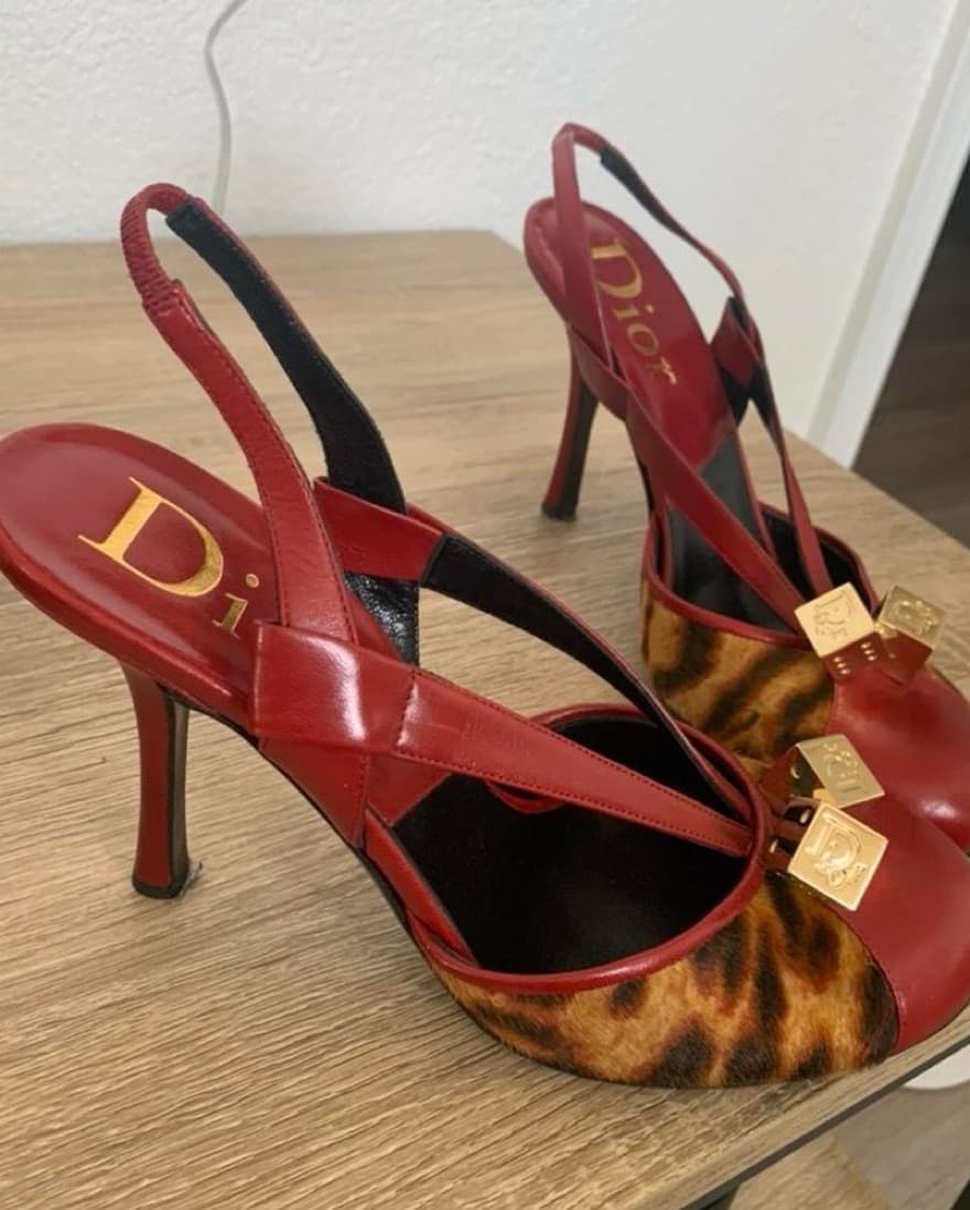 CHRISTIAN DIOR GALIANO LEOPARD RED HEELS - Image 2