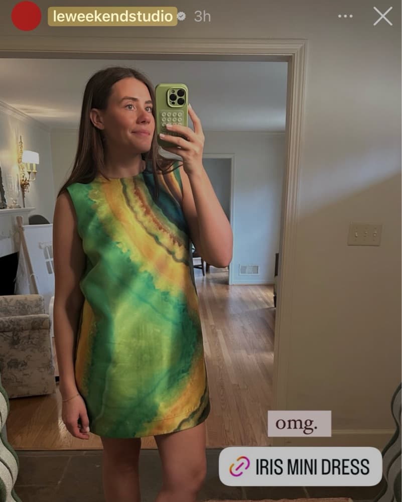 Alemais Iris Mini Dress in Green - Image 4