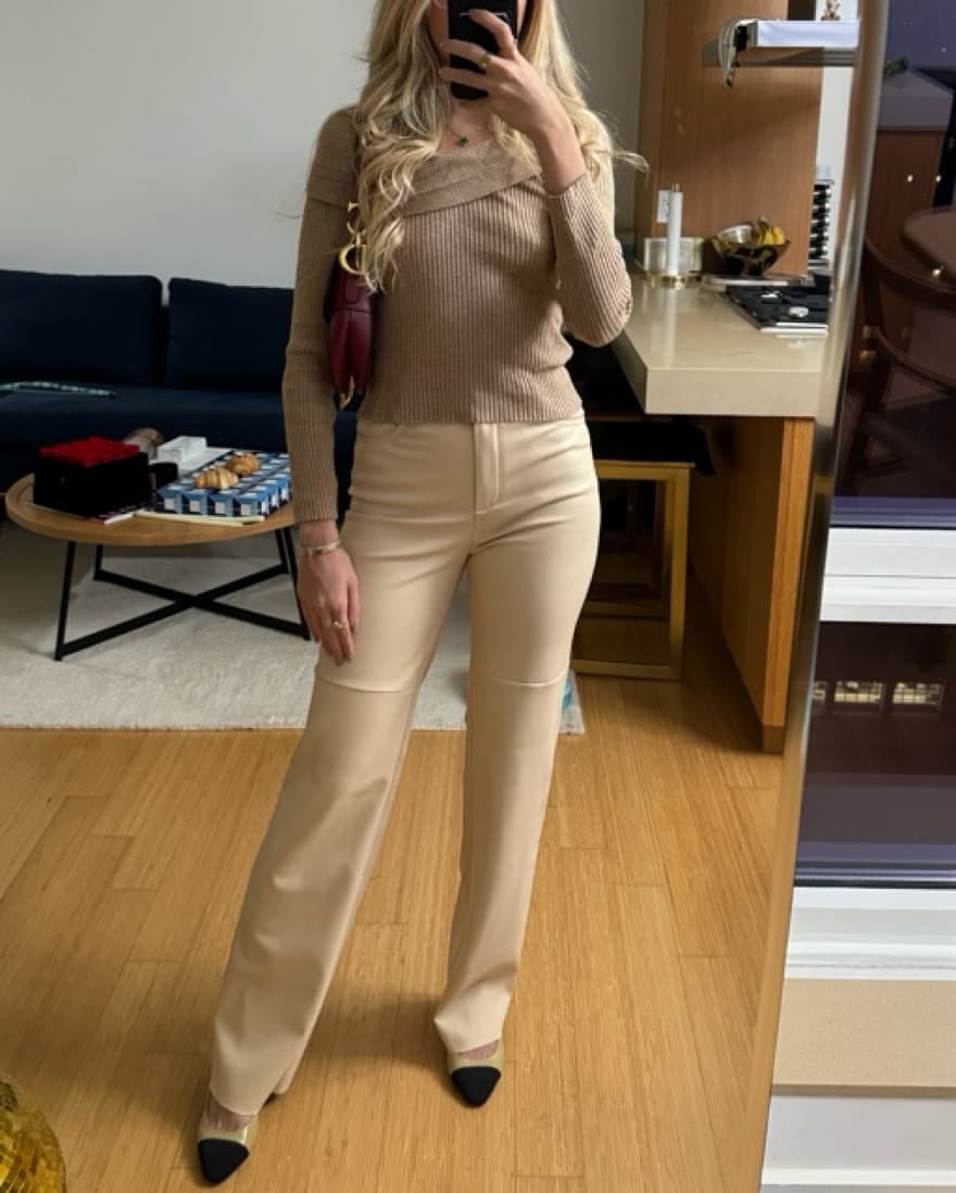 Leather Pants Bege - Image 1