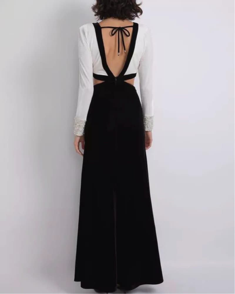 PatBo Cut-Out Velvet Maxi Dress - Image 3