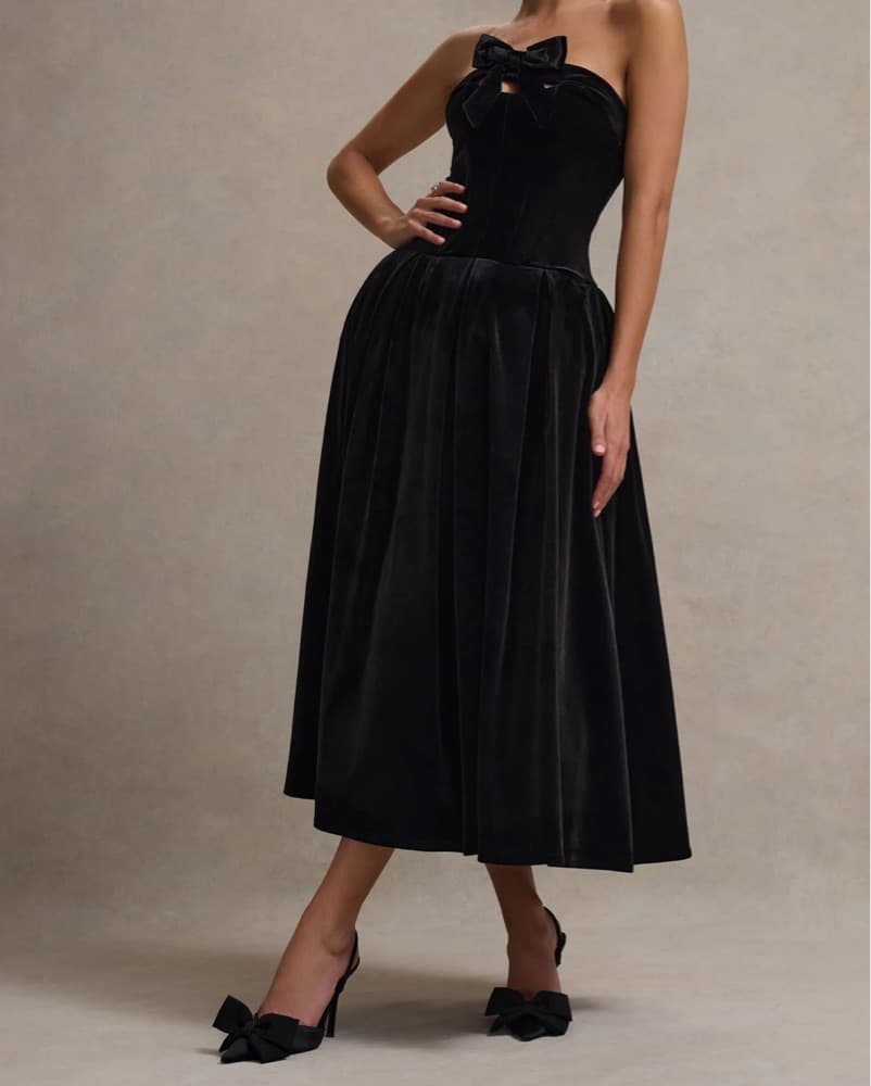 Club L london Velvet Hepburn Midi Dress - Image 2