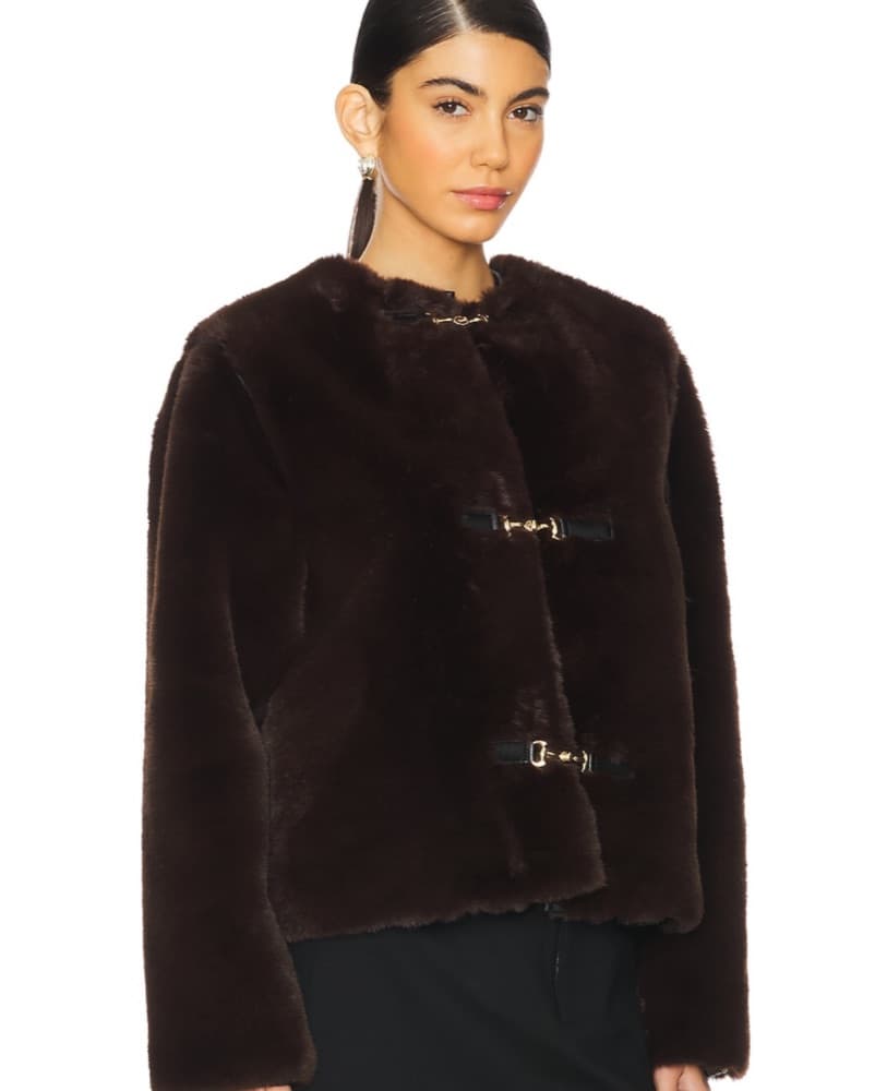 Faux Fur Brown Jacket - Image 1