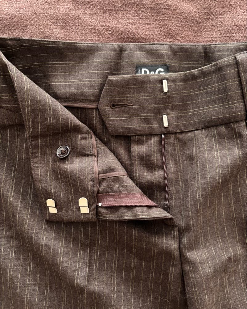 D&G Lightweight Wool Pinstripe Trousers - Image 5