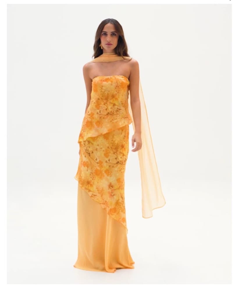 THE ARE CAROLINE DRESS- YELLOW - Image 1