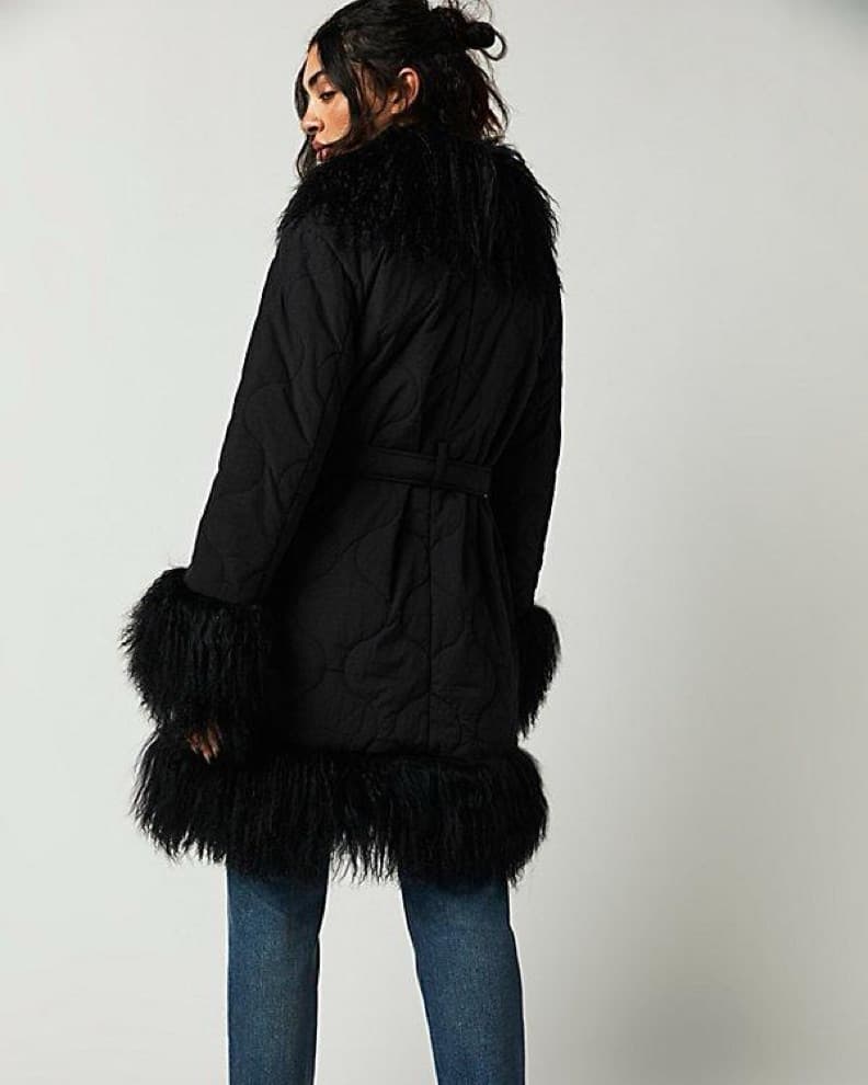Charlotte Simone Black Fur Coat - Image 1