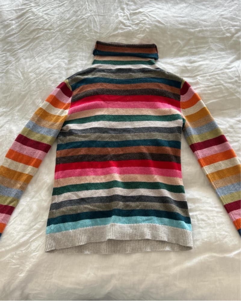 Cashmere Multi-colored Rainbow Sweater - Image 3