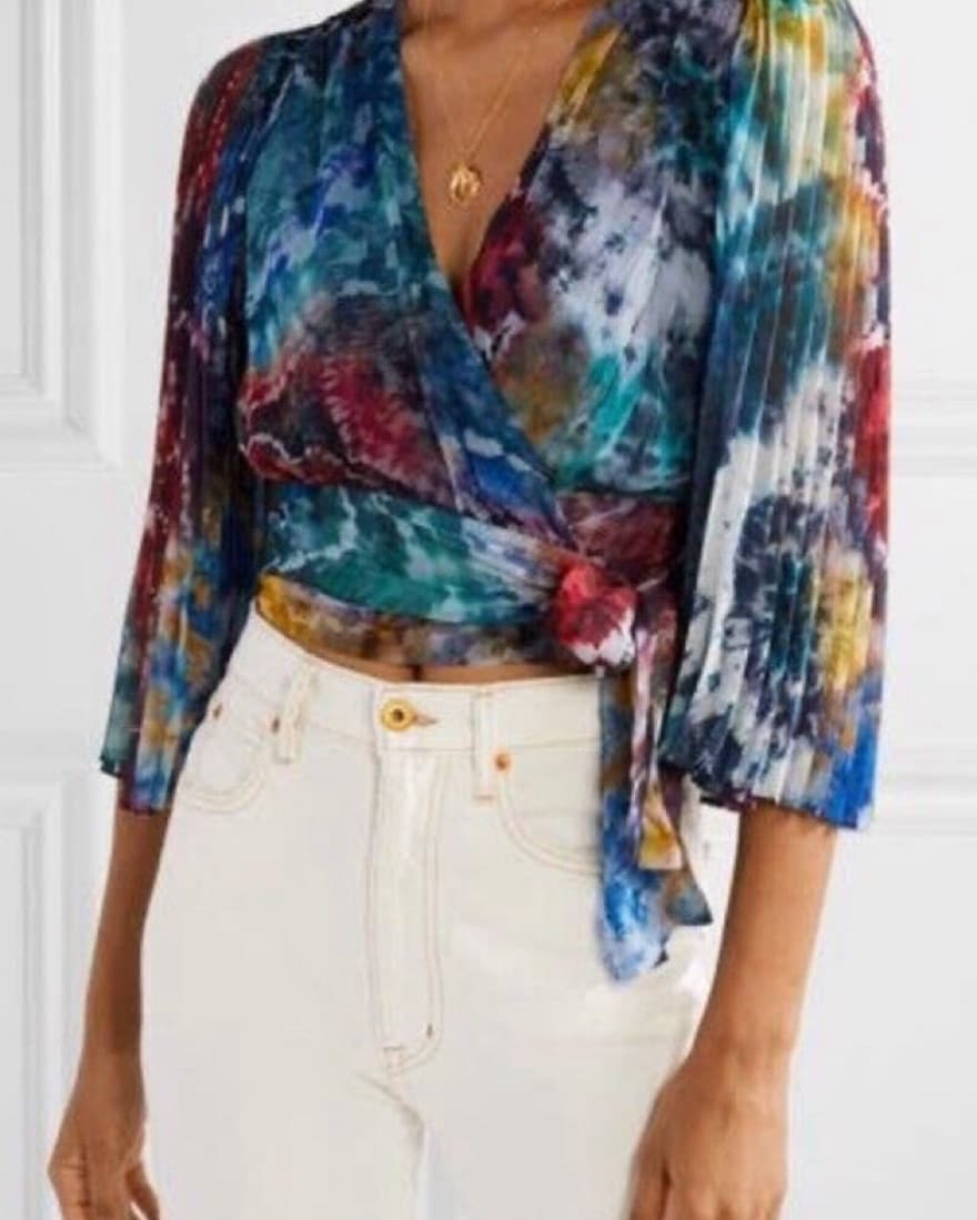 Watercolor Alice + Olivia Wrap Top - Image 1