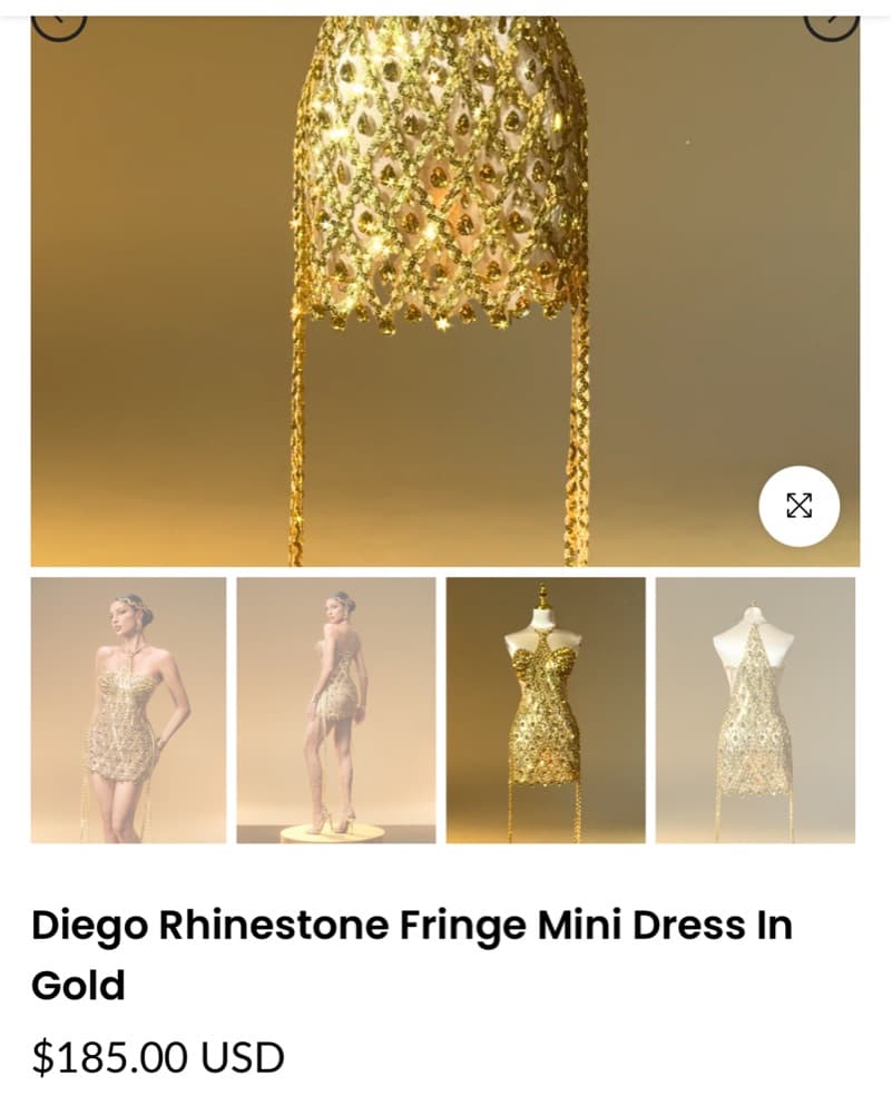 Rhinestone Fringe Dress - Image 5