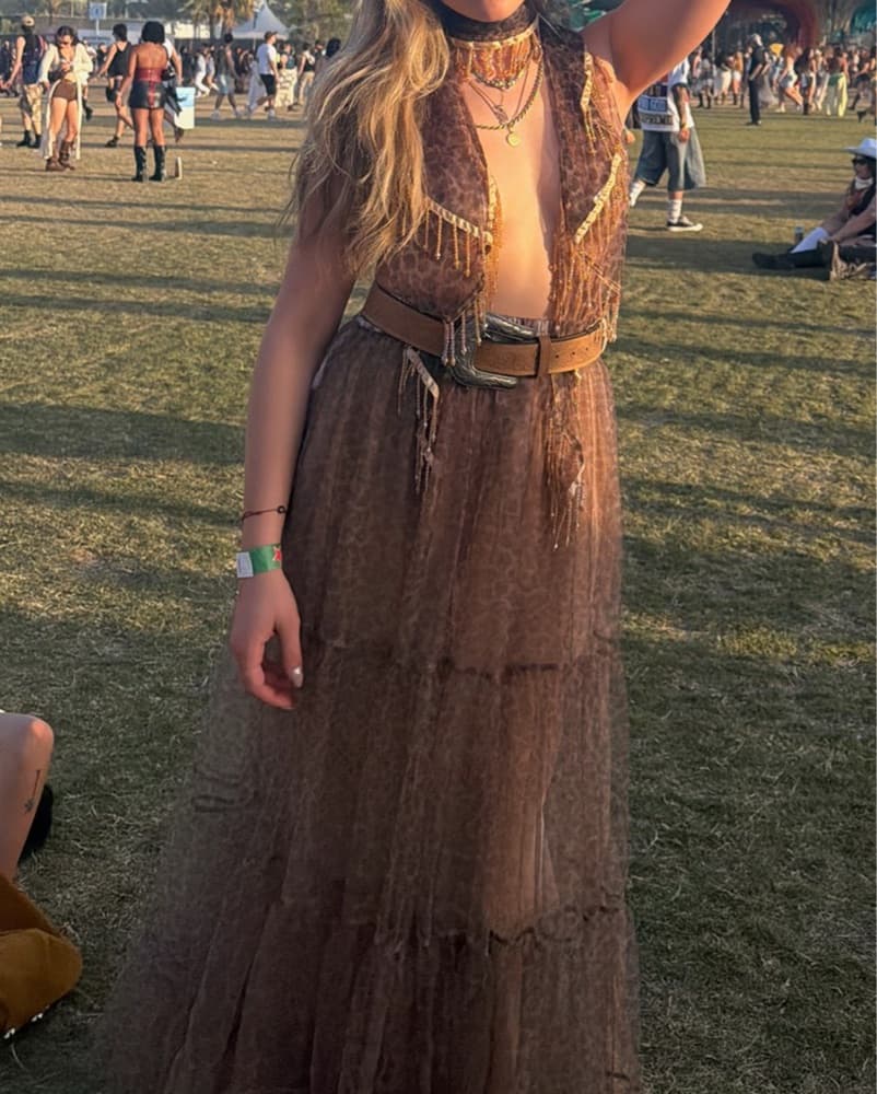 Boho Chic Beaded Skirt And Scarf Top - Image 2