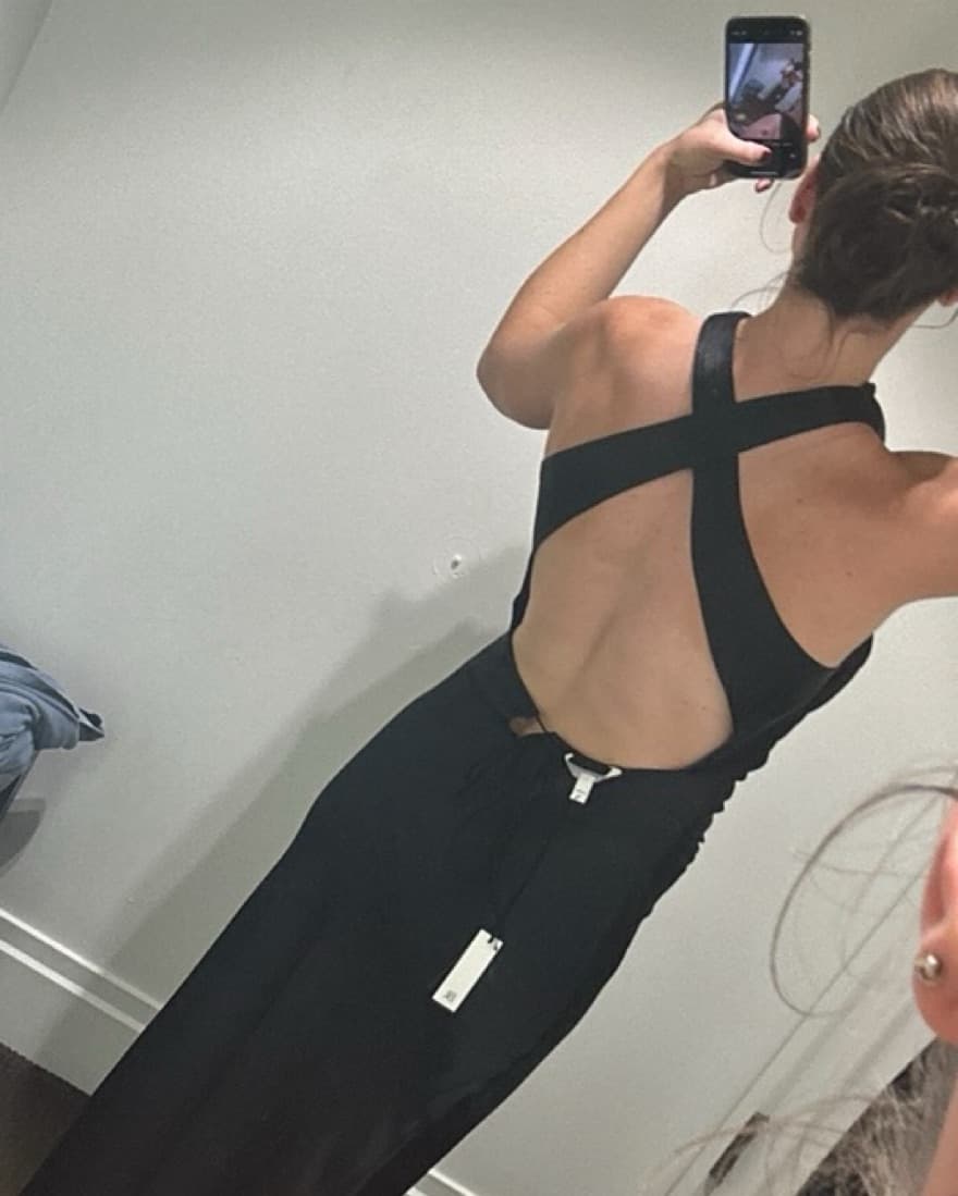 SILK COWL-NECK BACKLESS MAXI DRESS:  - Image 3