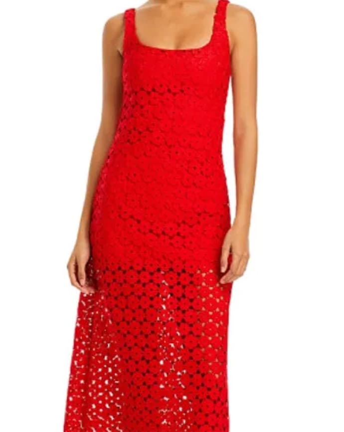 Waimari Vibrant Floral Red Dress - Image 3
