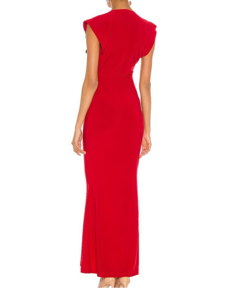 Norma Kamali Blooming Rose Deep V Dress - Image 3