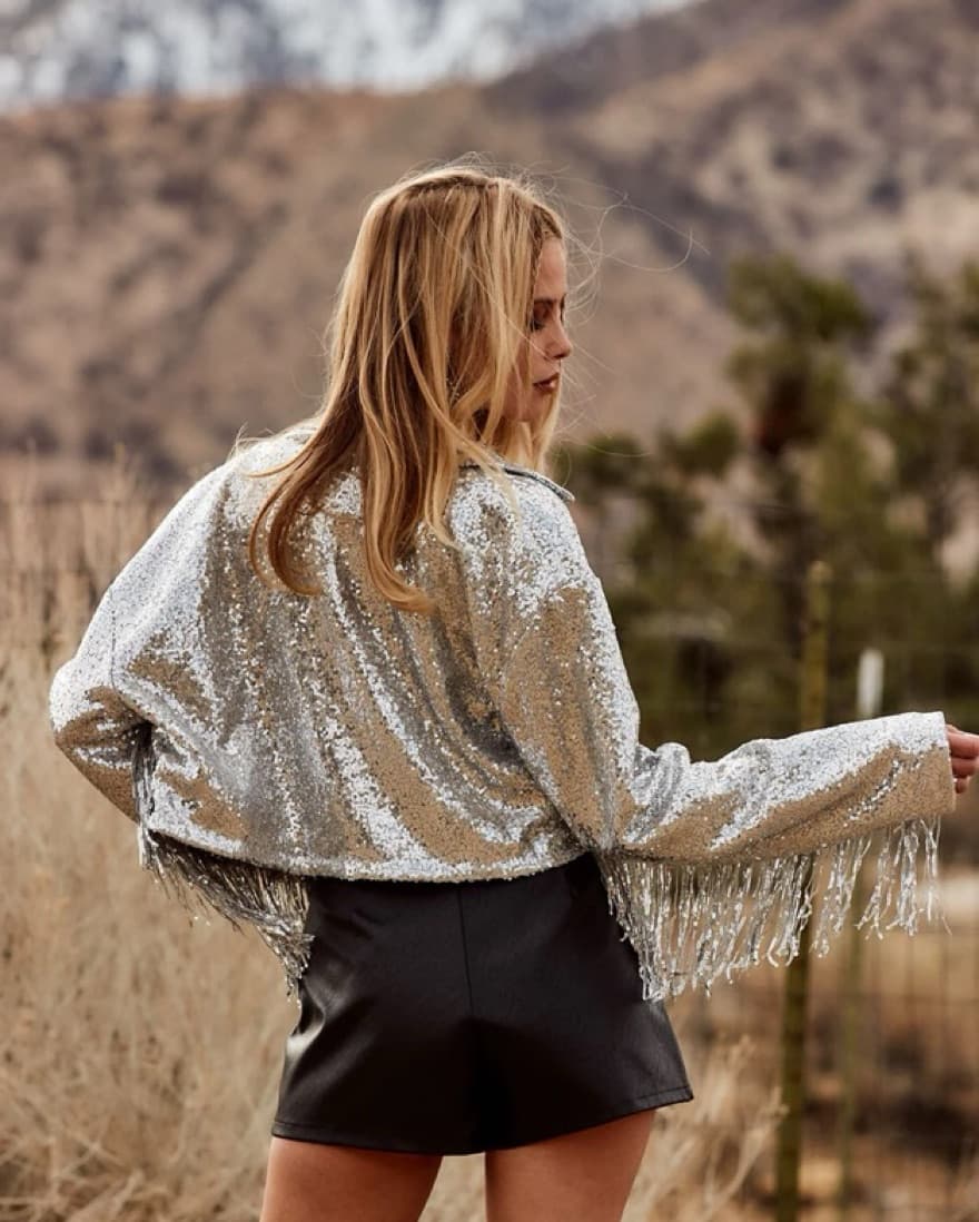 12th Tribe Sequin Fringe Jacket - Image 4