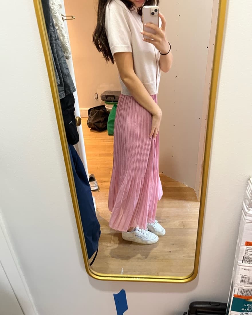 Pink Pleated Skirt - Image 2