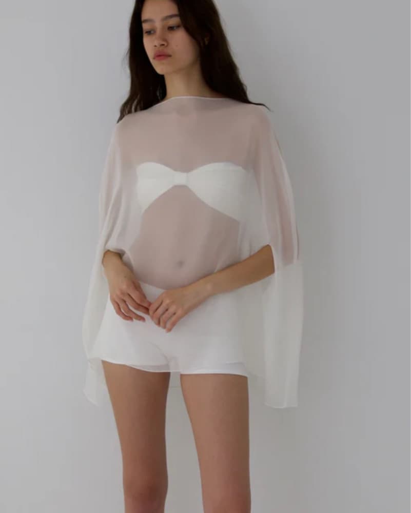 Bucci poncho set in ivory - Image 2