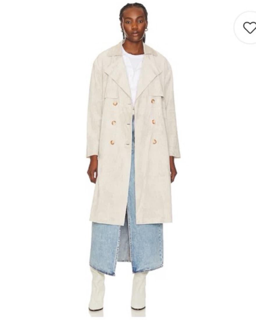 Cream suede trench coat  - Image 1