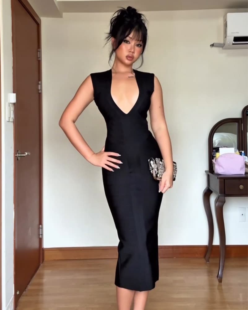 House Of Cb Super Plunge Bandage Dress - Image 1