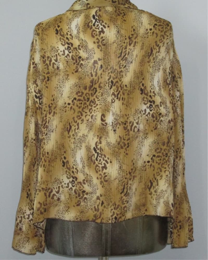 Brown leopard print pleated top – Y2K - Image 5