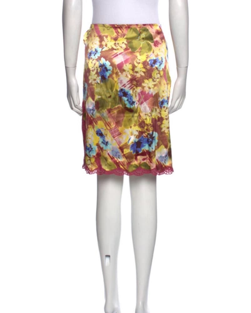 Vintage Dior Silk Midi Skirt - Image 3