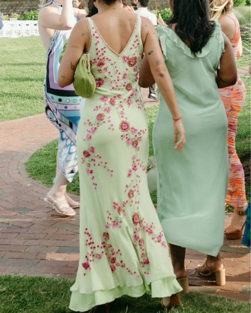 Vintage Beaded Silk Dress - Image 1