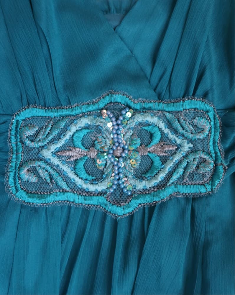 Maria Bonita Sea Blue Midi Dress - Image 6