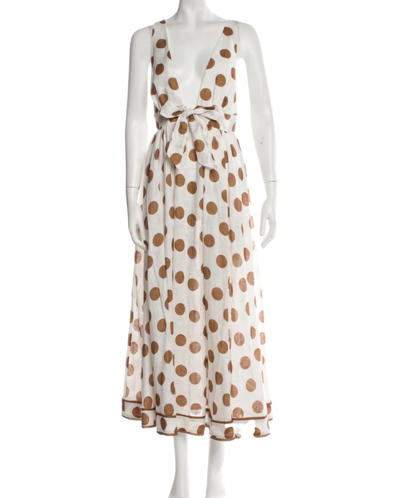 Zimmermann Linen Polka Dot Summer Dress - Image 1
