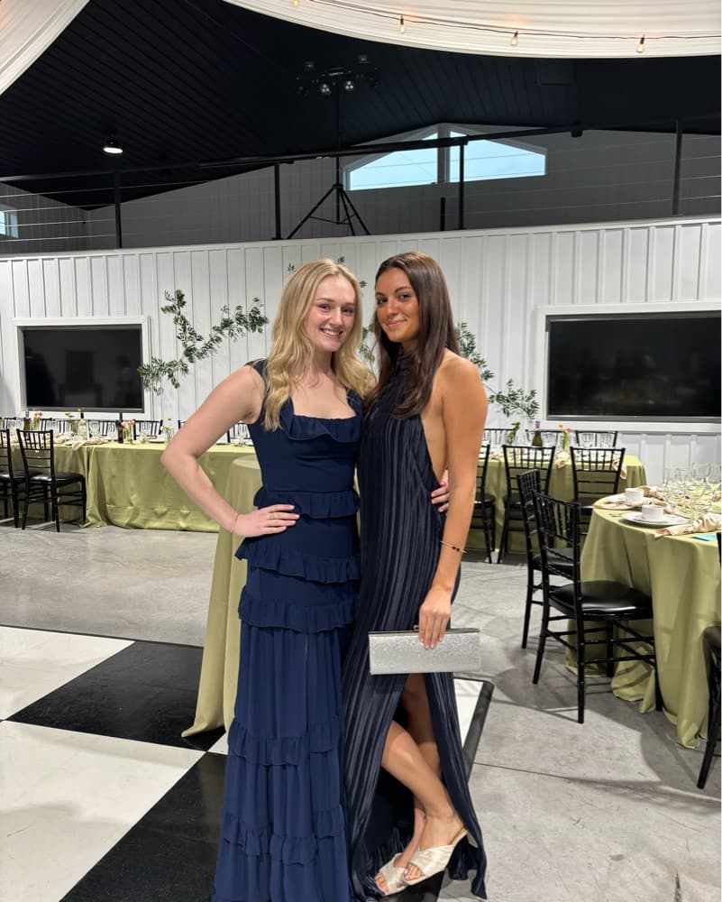 Lulus Navy High Neck Maxi Dress  - Image 2
