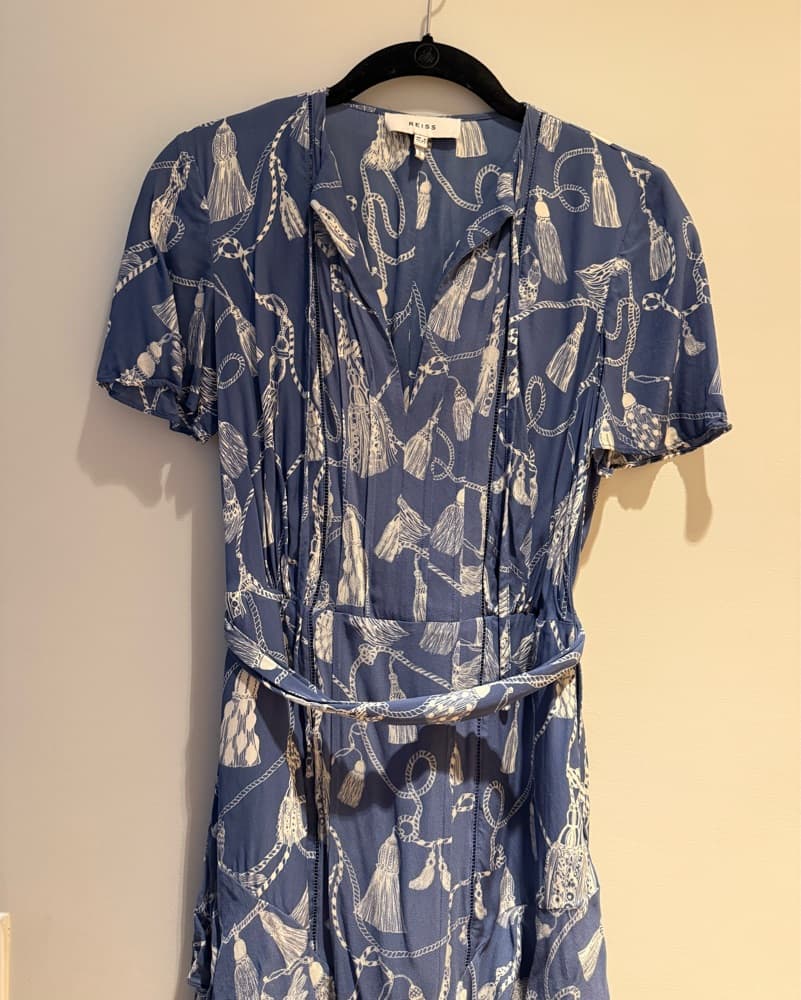 Reiss Blue Tassel Printed Maxi Dress - Image 2