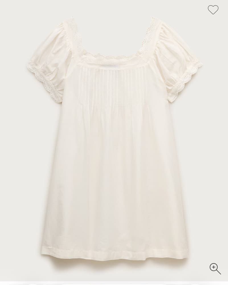Cotton voile scallop-trim babydoll dress - Image 5