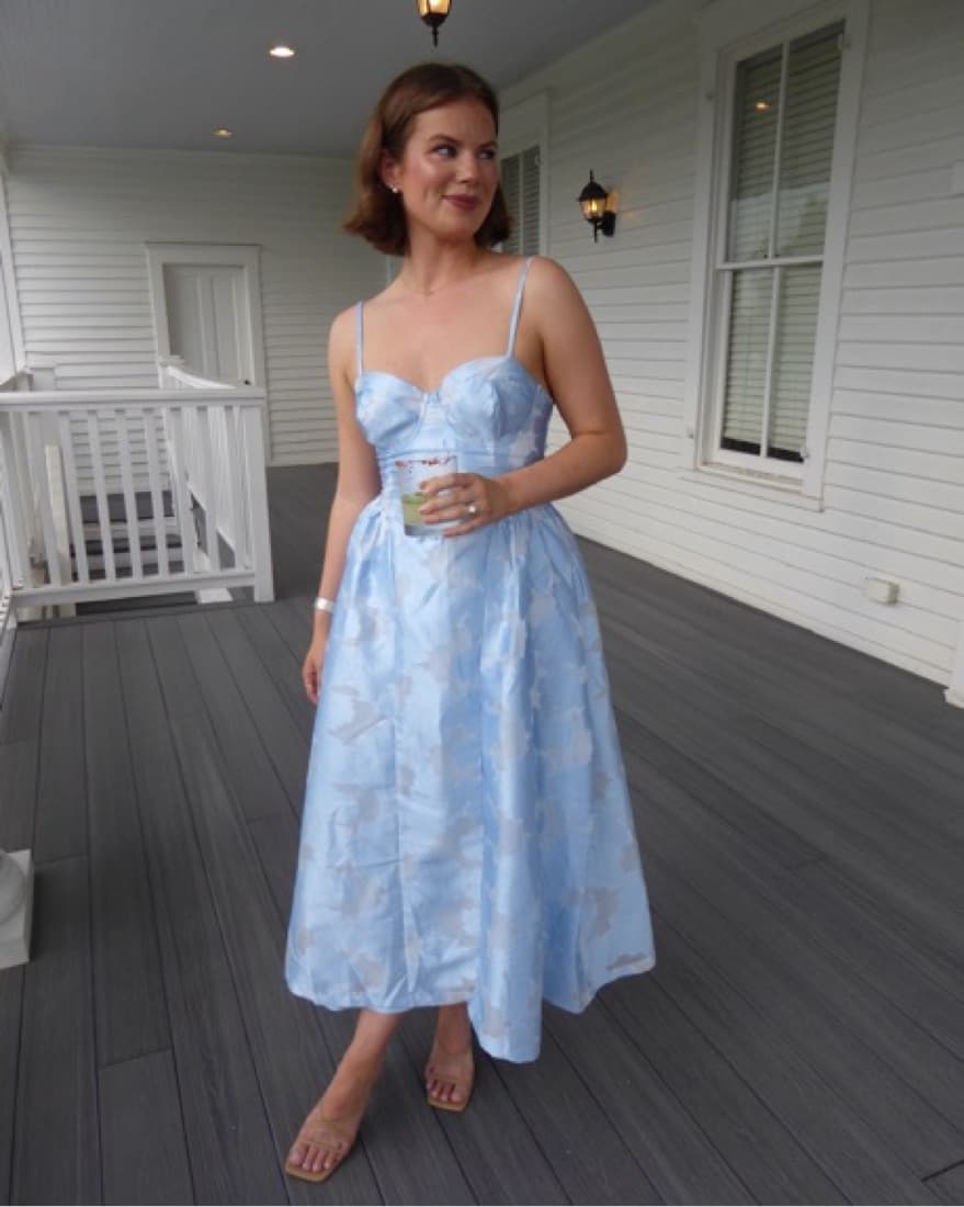 Drop Waist Jacquard Dress - Image 2