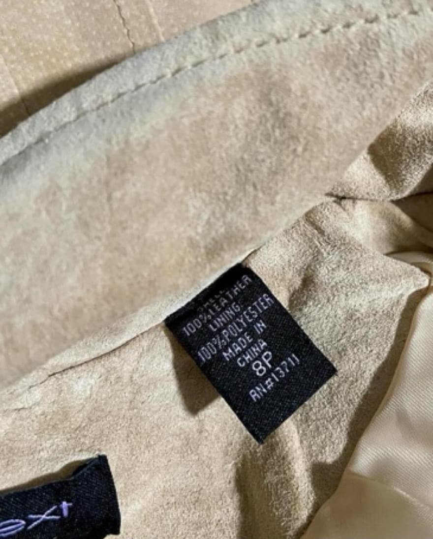 Vintage Beige Suede Leather Jacket - Image 2