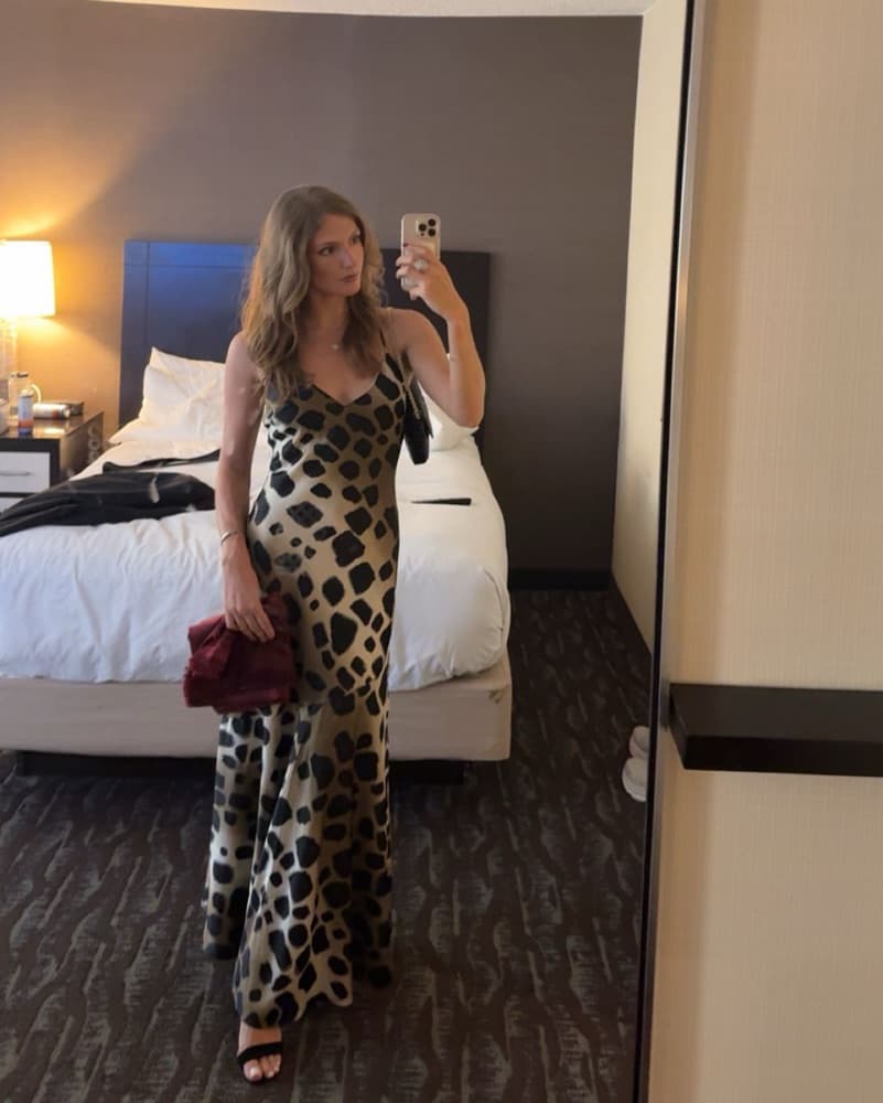 Brown Gold Black Printed Gown - Image 2