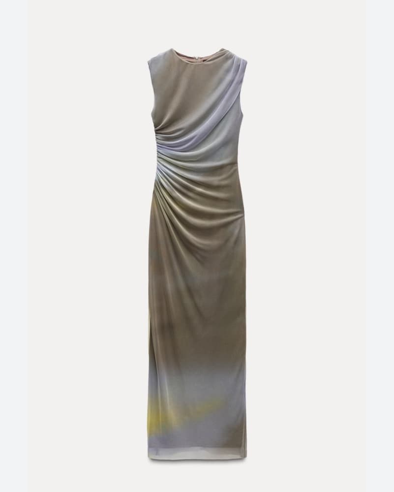 Commense Green Draped Midi Dress - Image 1