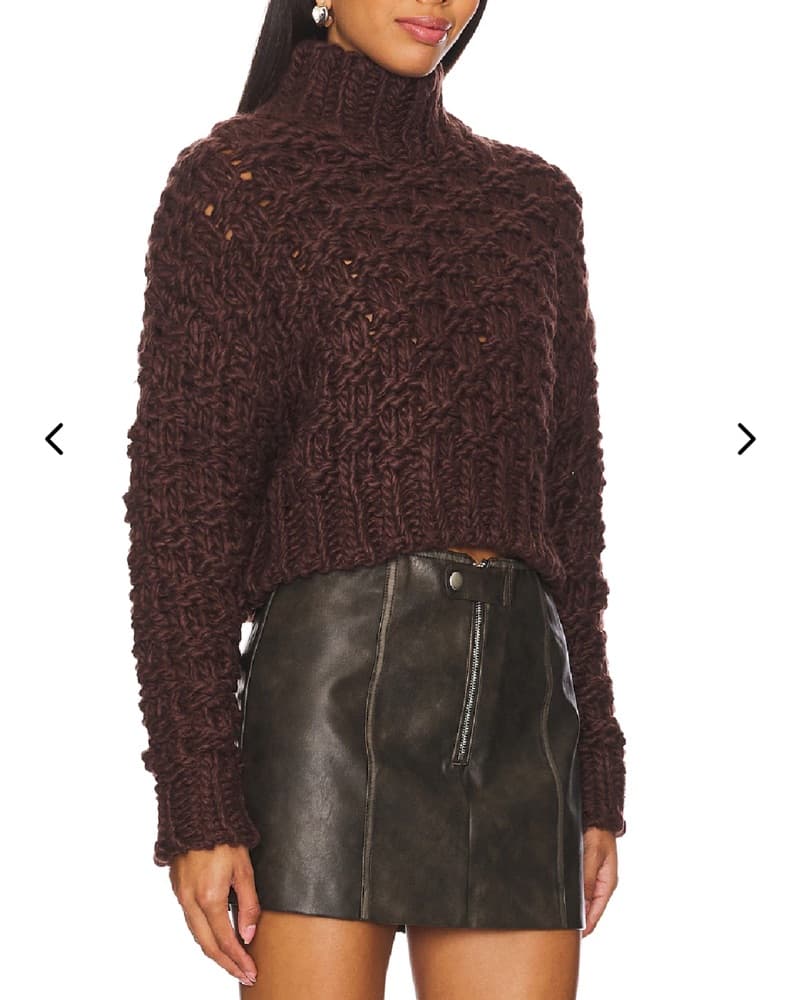 Chocolate Brown Knit Chunky Sweater - Image 4