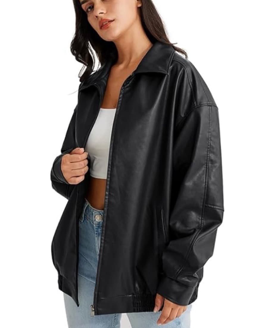 Oversided Leather Jacket - Image 3