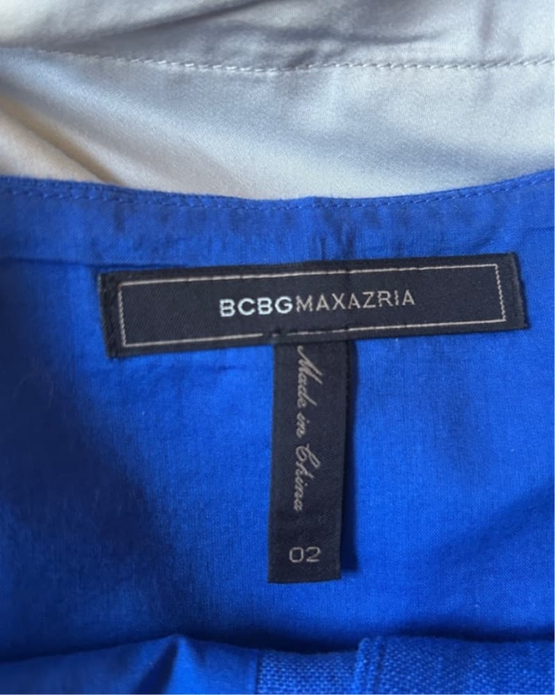 BCBG MaxAzria Blue Linen Dress - Image 3