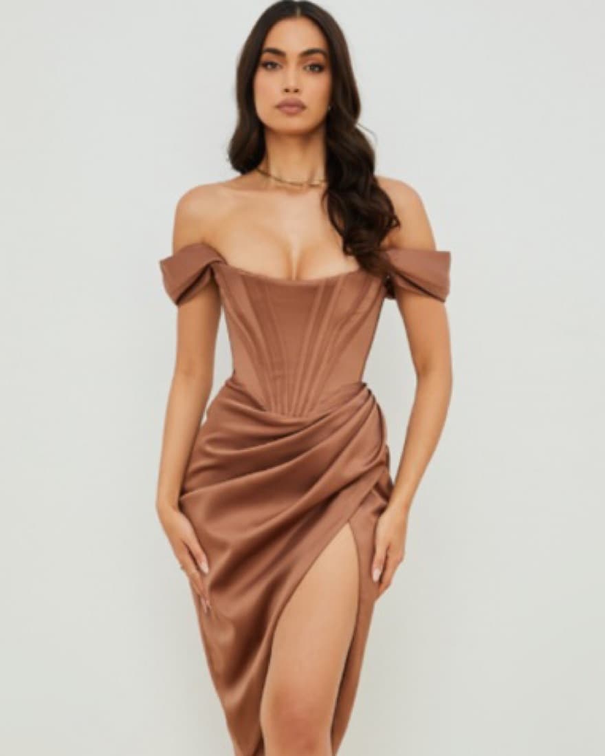 House of CB Loretta Satin Corset Dress - Image 1