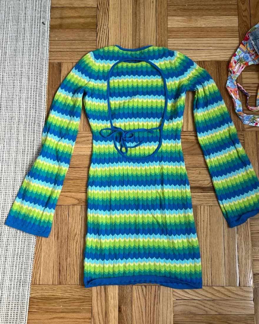 COLORFUL KNIT IBIZA MINI DRESS  - Image 6
